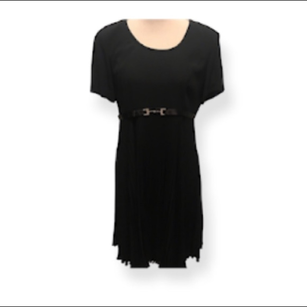 WILD ROSE Women’s Black Baby Doll Embellished Rhinestone Pleated Dress Size 4